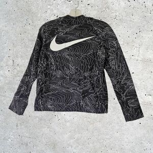 Nike Boys Athletic Therma Drifit Hoodie Long Sleeve Sweatshirt Black Size M